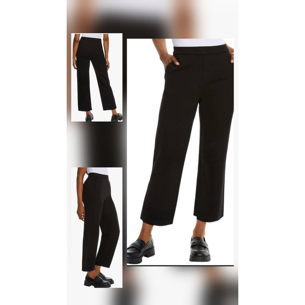 Gloria Vanderbilt SZ M Black Pull On Tummy Control Cropped Pants W/Pockets